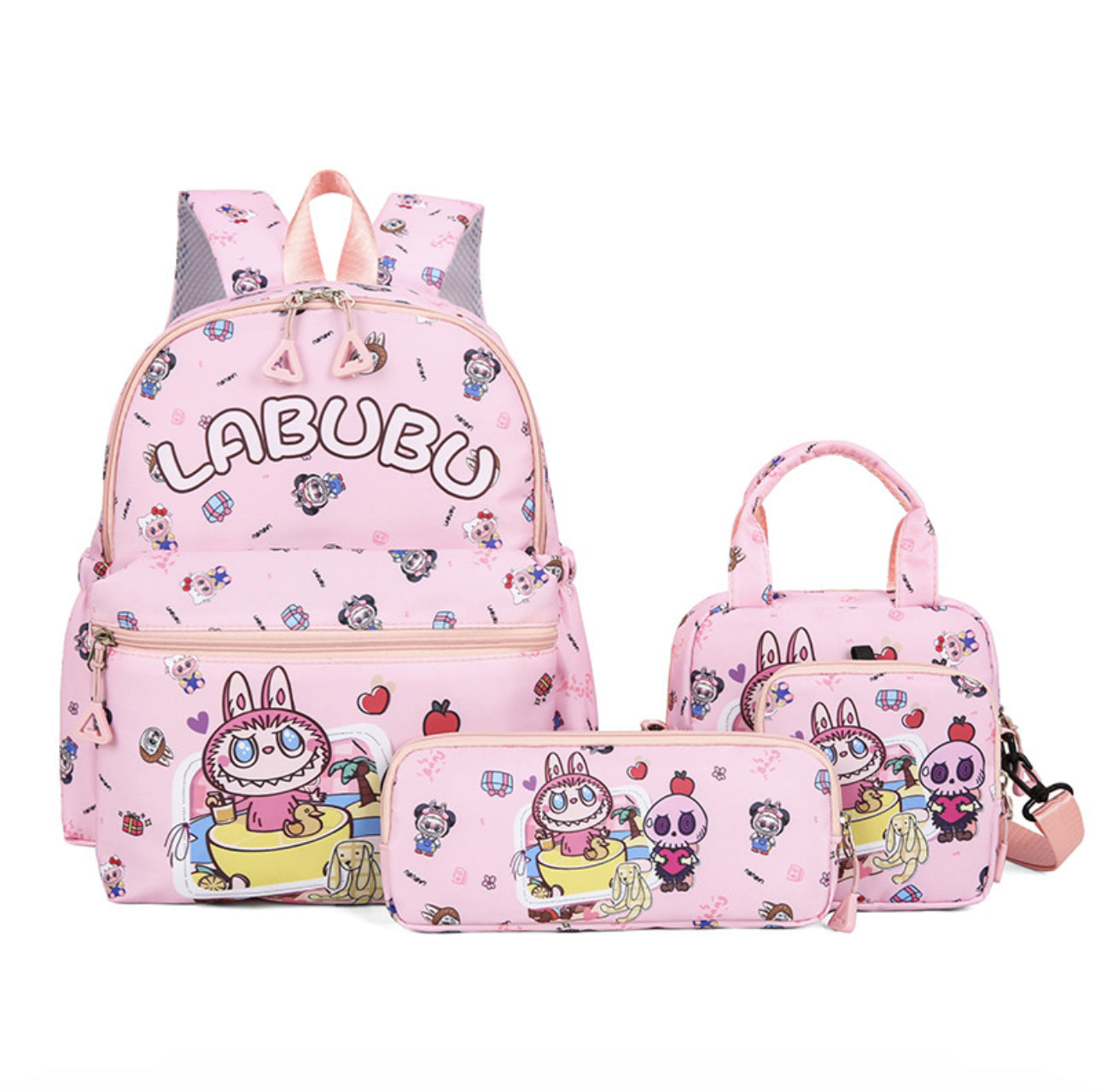 Mochila “Labubu” 3 en 1 – Incluye bolso pequeño y cartuchera (varios diseños)